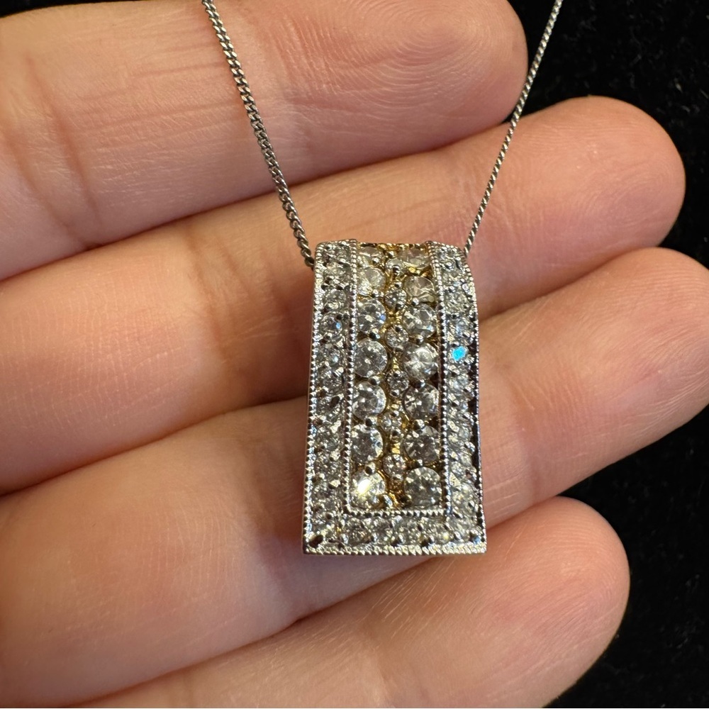 Sterling Silver 925 FAS Pendant with Cubic Zirconia's CZ on a 20" Chain Jewelry